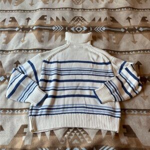 Madewell Ribbed Cotton Turtleneck Sweater in Stripe